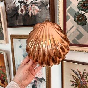 vintage copper clam seashell mold wall decor